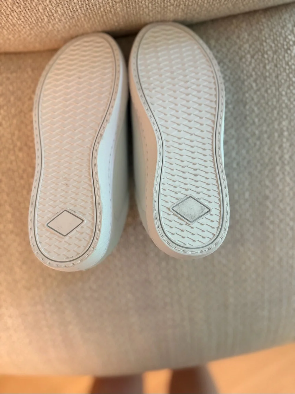 Kids White Slip-On Sneakers with Pink Accent